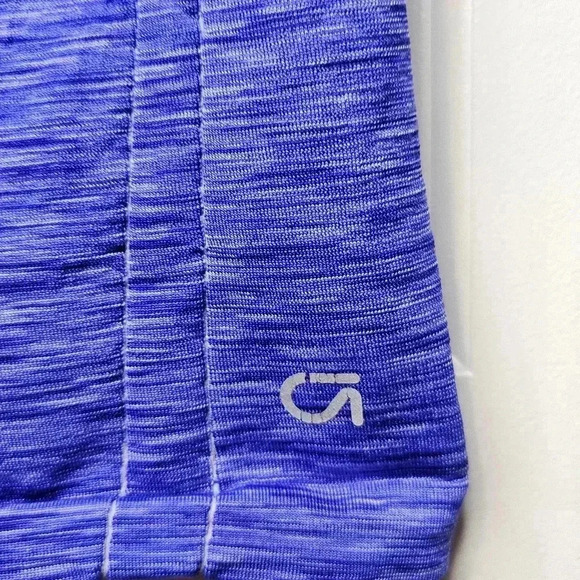 GAP Women's Heathered Blue Gapfit Motion Short Sleeve Workout Gym Yoga Top Large - Picture 7 of 7